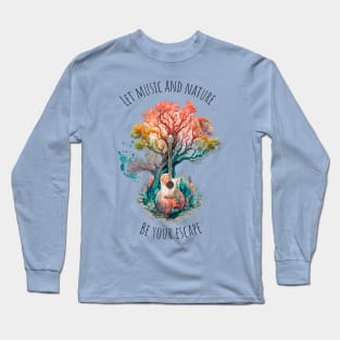 Acoustic Guitar Tree of Life |Gift for Guitar Player | Nature Guitarist | Motivational quotes Long Sleeve T-Shirt